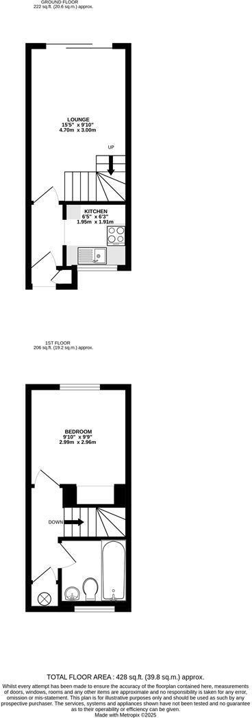 Floorplan of 1 bedroom Mid Terrace House for sale, Waterside, Uxbridge, UB8
