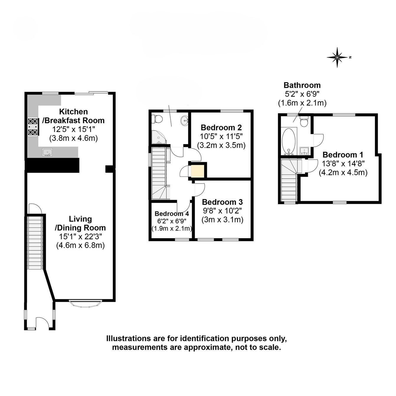 Floorplan of 4 bedroom End Terrace House to rent, Churchill Road, Langley, Berkshire, SL3