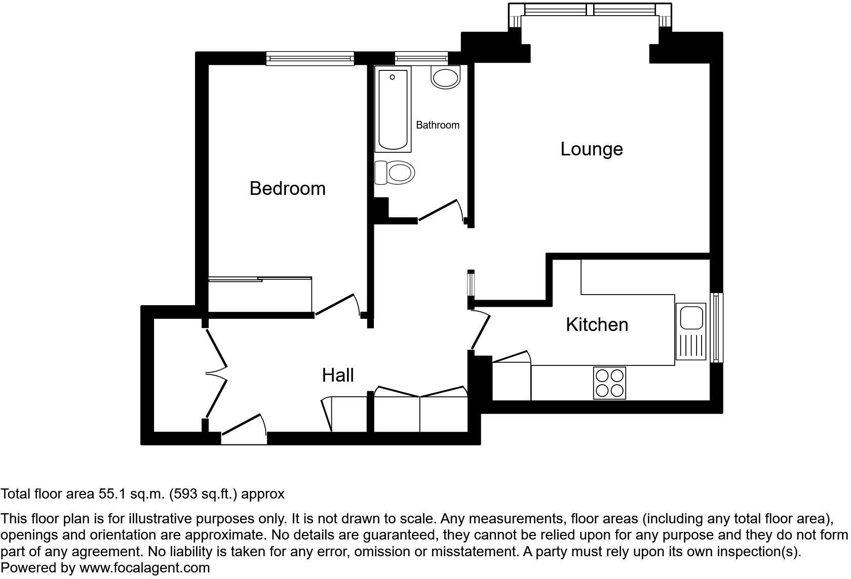 Floorplan of 1 bedroom  Flat for sale, Crown Meadow, Colnbrook, Berkshire, SL3
