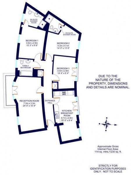 Floorplan of 3 bedroom Flat for sale, Trevelyan Court, Windsor, Berkshire, SL4