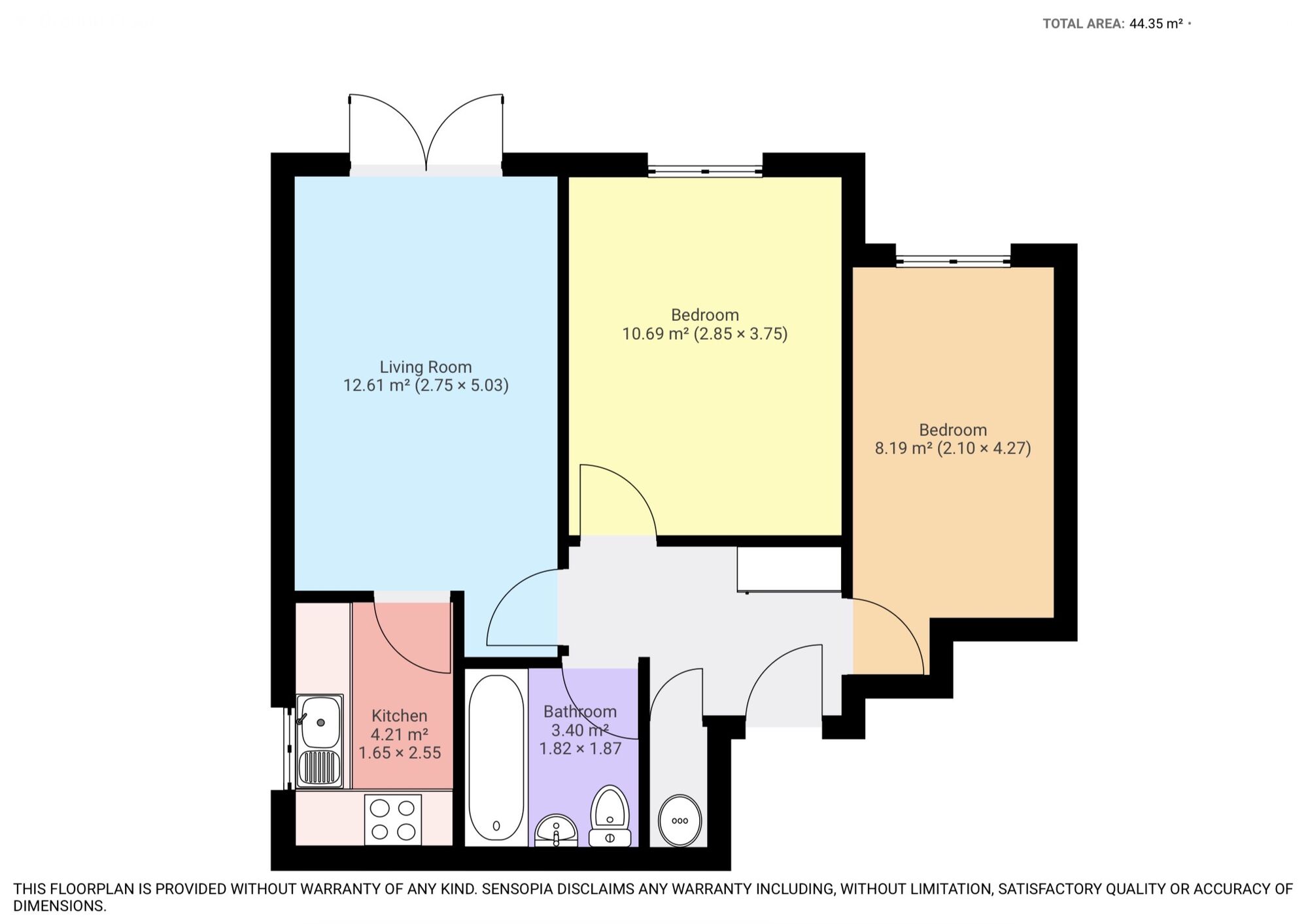 Floorplan of 2 bedroom Flat for sale, Baxter Close, Slough, Berkshire, SL1