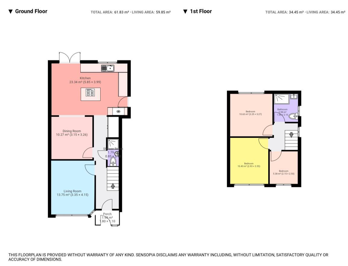 Floorplan of 3 bedroom Semi Detached House for sale, Downs Road, Slough, Berkshire, SL3