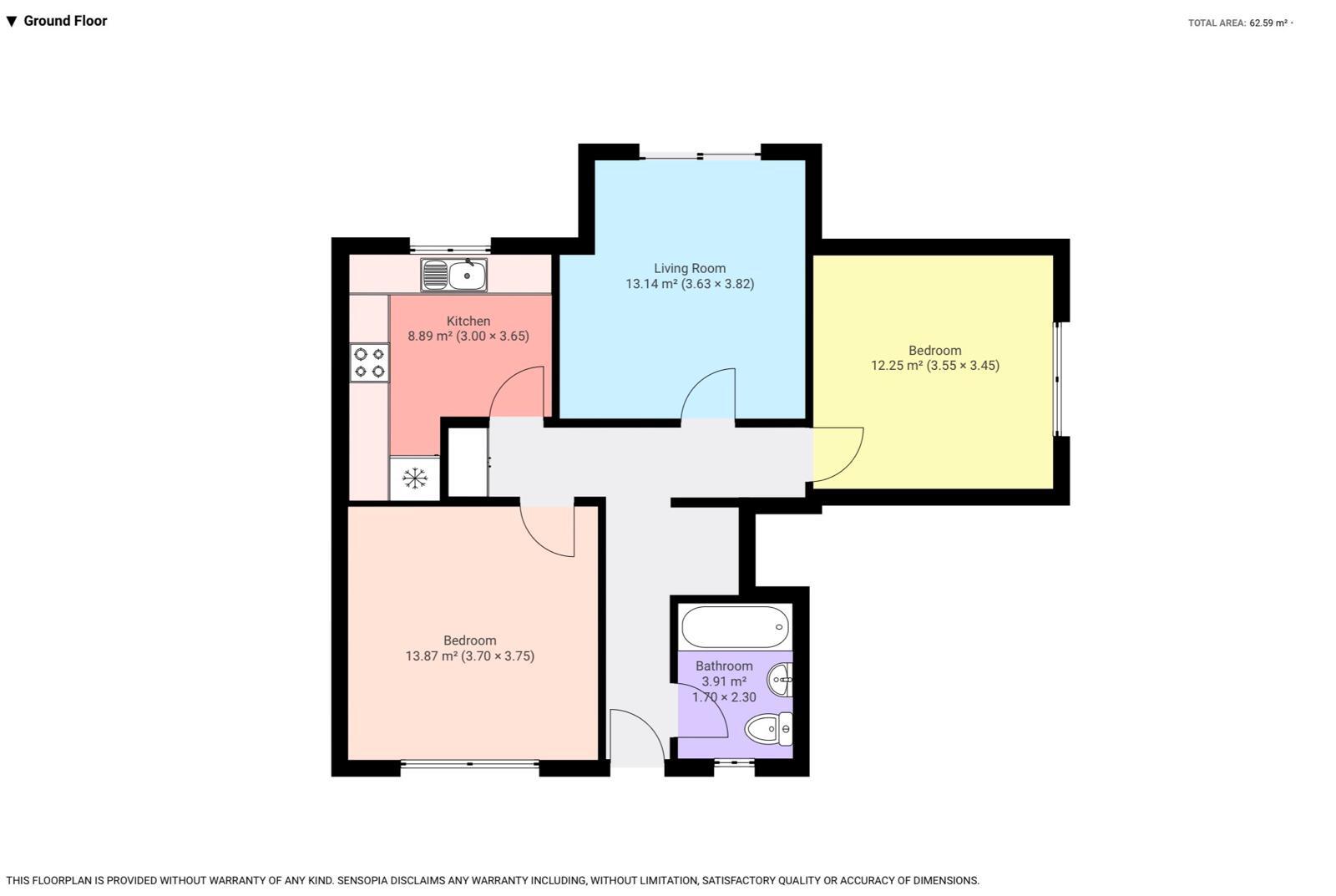 Floorplan of 2 bedroom Flat for sale, Kingsbury Drive, Old Windsor, Berkshire, SL4