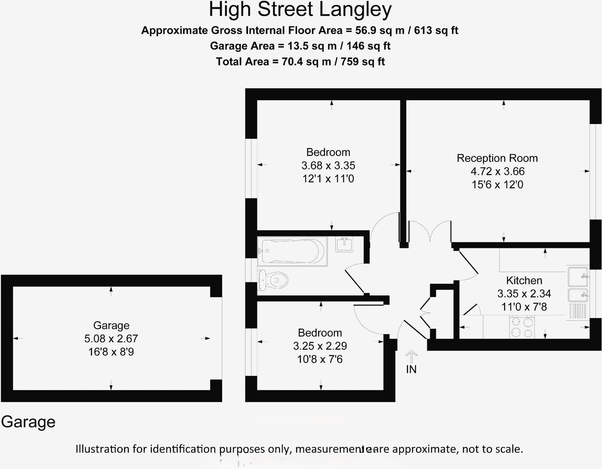 Floorplan of 2 bedroom Flat for sale, High Street, Langley, Berkshire, SL3