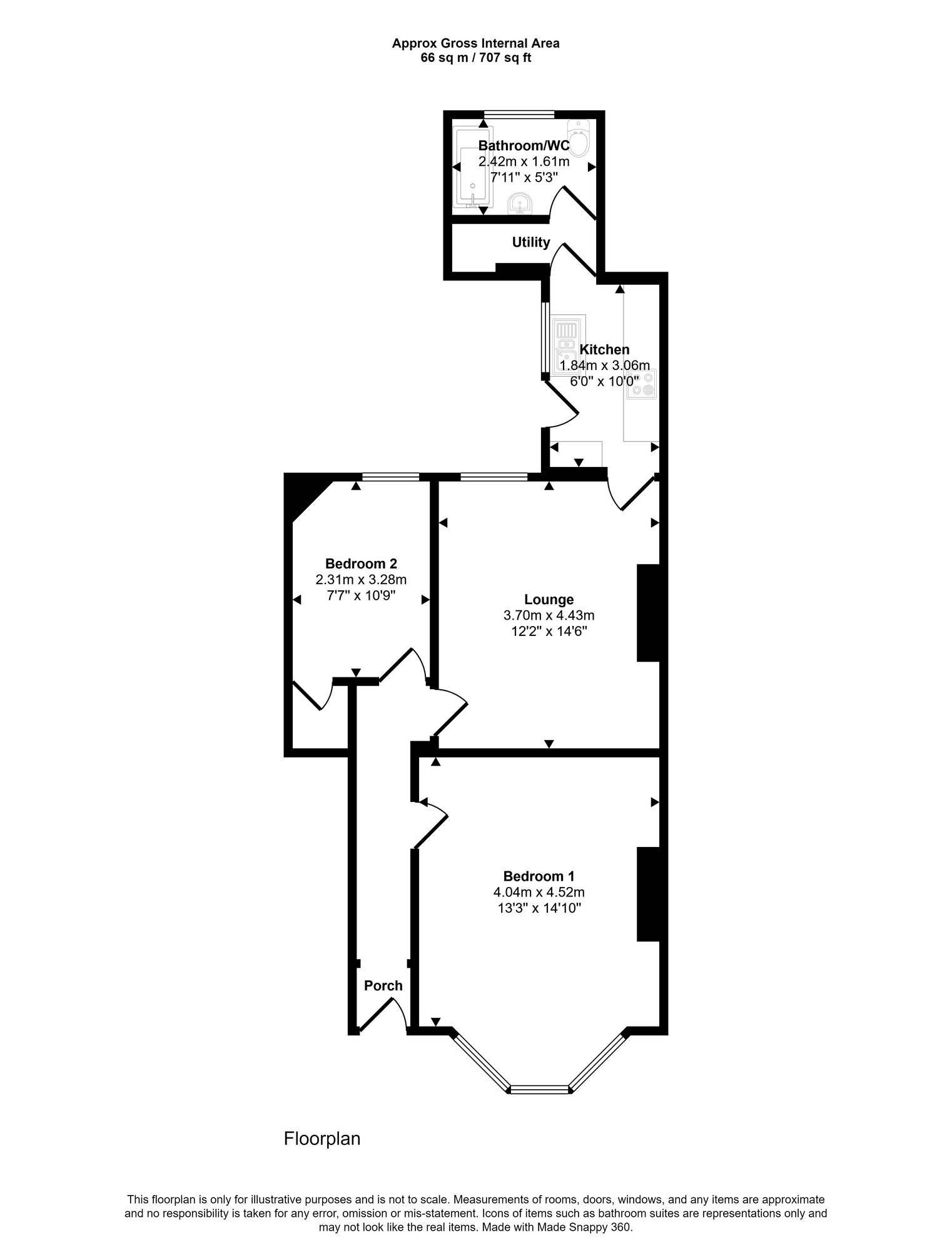 Floorplan of 2 bedroom  Flat to rent, Musgrave Terrace, Pelaw, Gateshead, NE10
