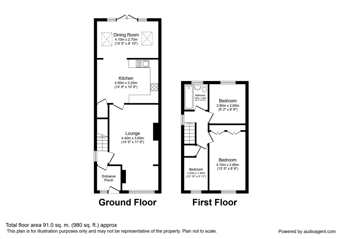 Floorplan of 3 bedroom Semi Detached House to rent, Yewtrees, Whitehills, Tyne And Wear, NE10
