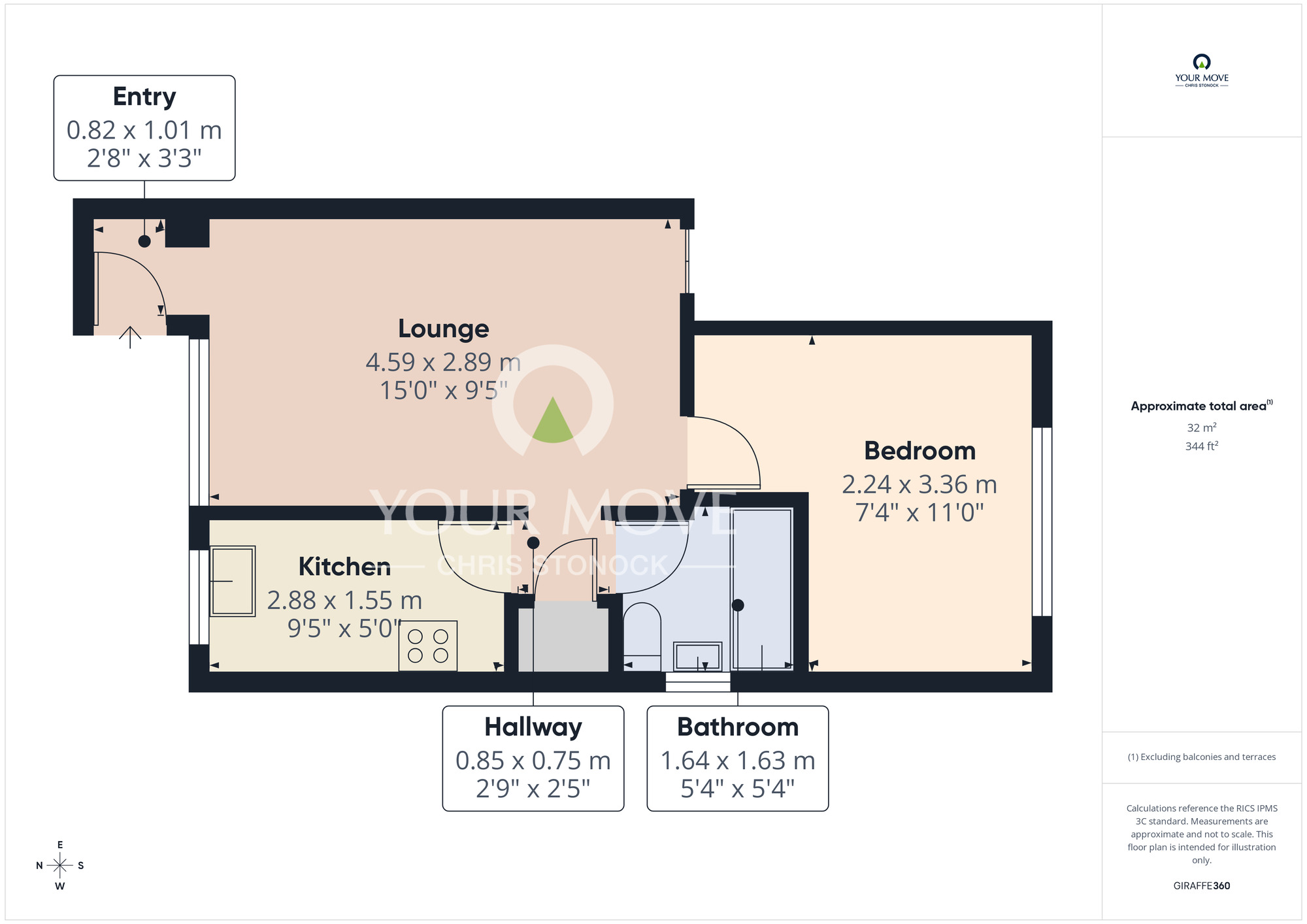 Floorplan of 1 bedroom Flat for sale, Celandine Way, Windy Nook, Gateshead, NE10