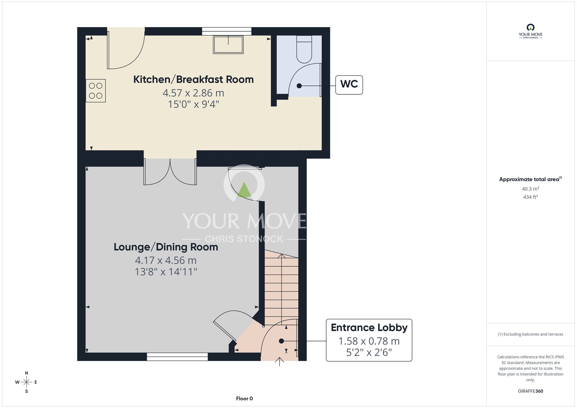 Floorplan of 3 bedroom Mid Terrace House to rent, Villa Place, Bensham, Gateshead, NE8