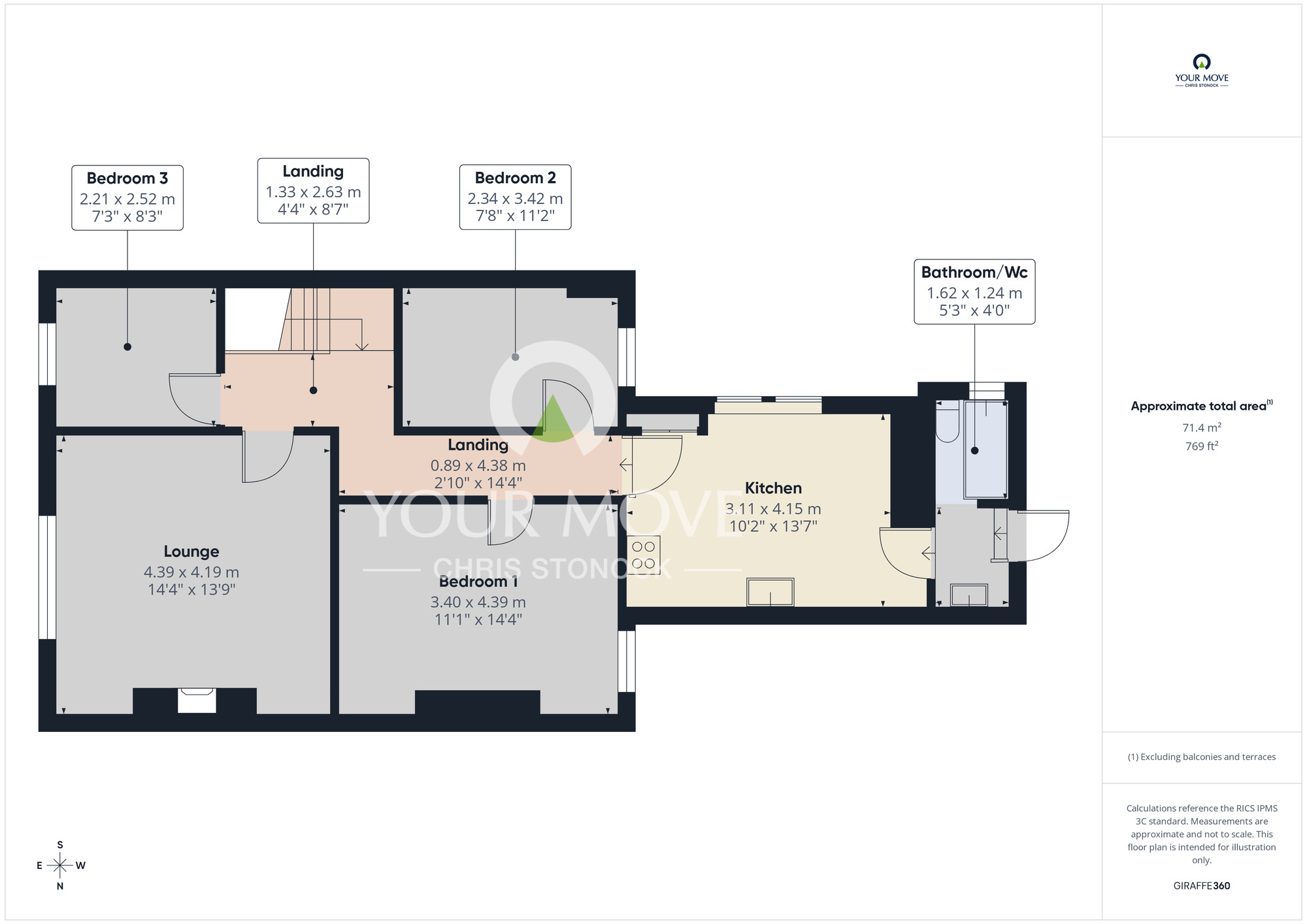 Floorplan of 3 bedroom Flat for sale, Westbourne Avenue, Saltwell, Gateshead, NE8