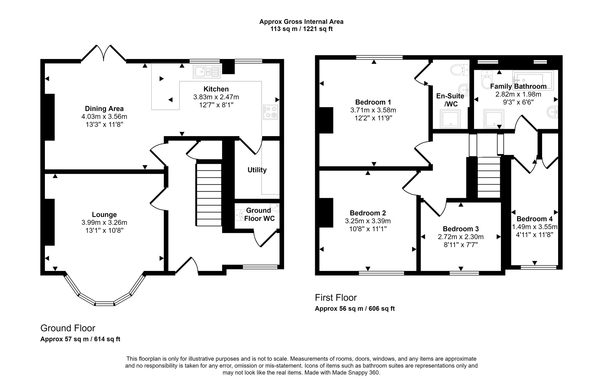 Floorplan of 4 bedroom Semi Detached House to rent, Thornlea Gardens, Low Fell, Gateshead, NE9
