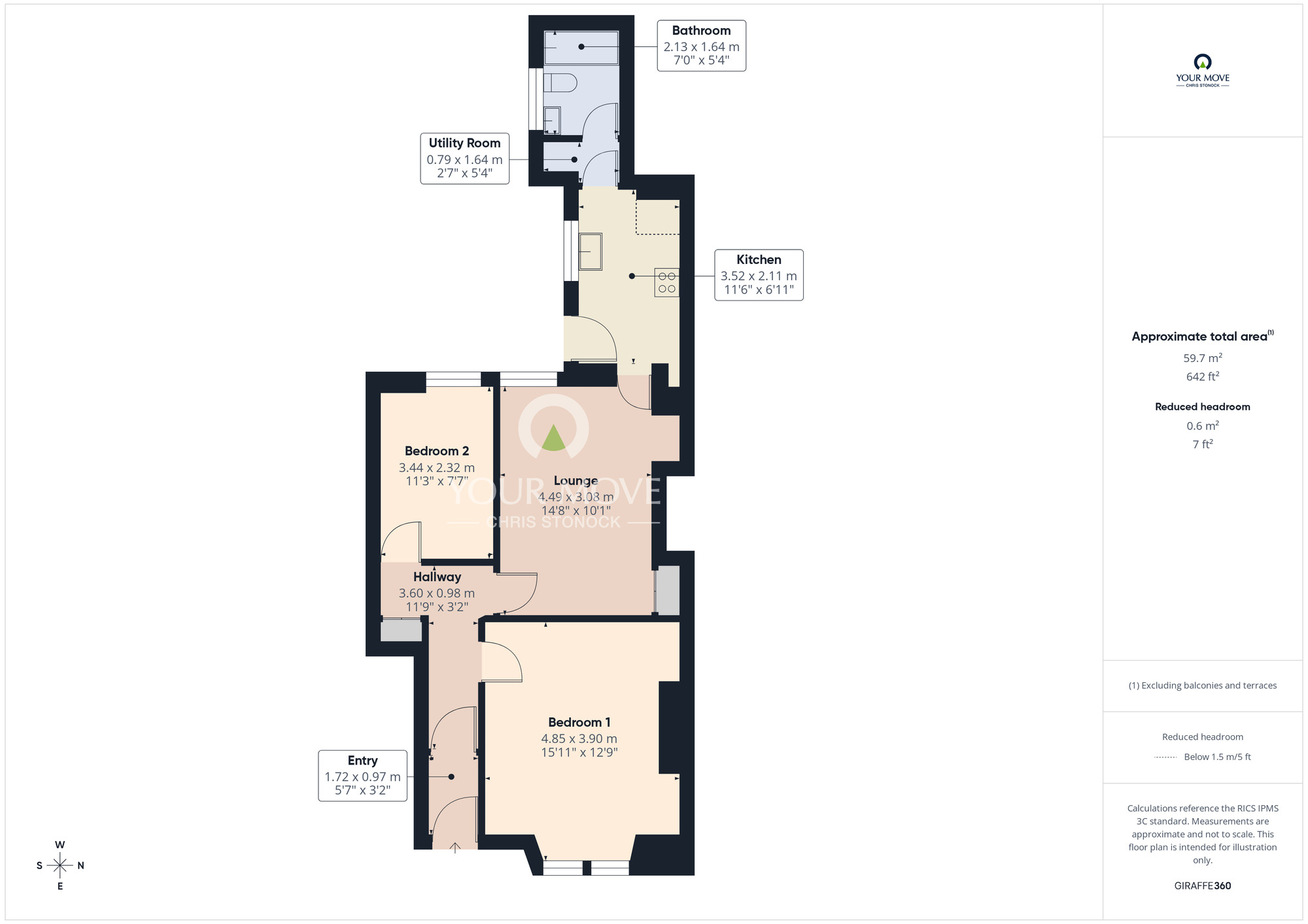 Floorplan of 2 bedroom Flat for sale, Brinkburn Avenue, Saltwell, Gateshead, NE8