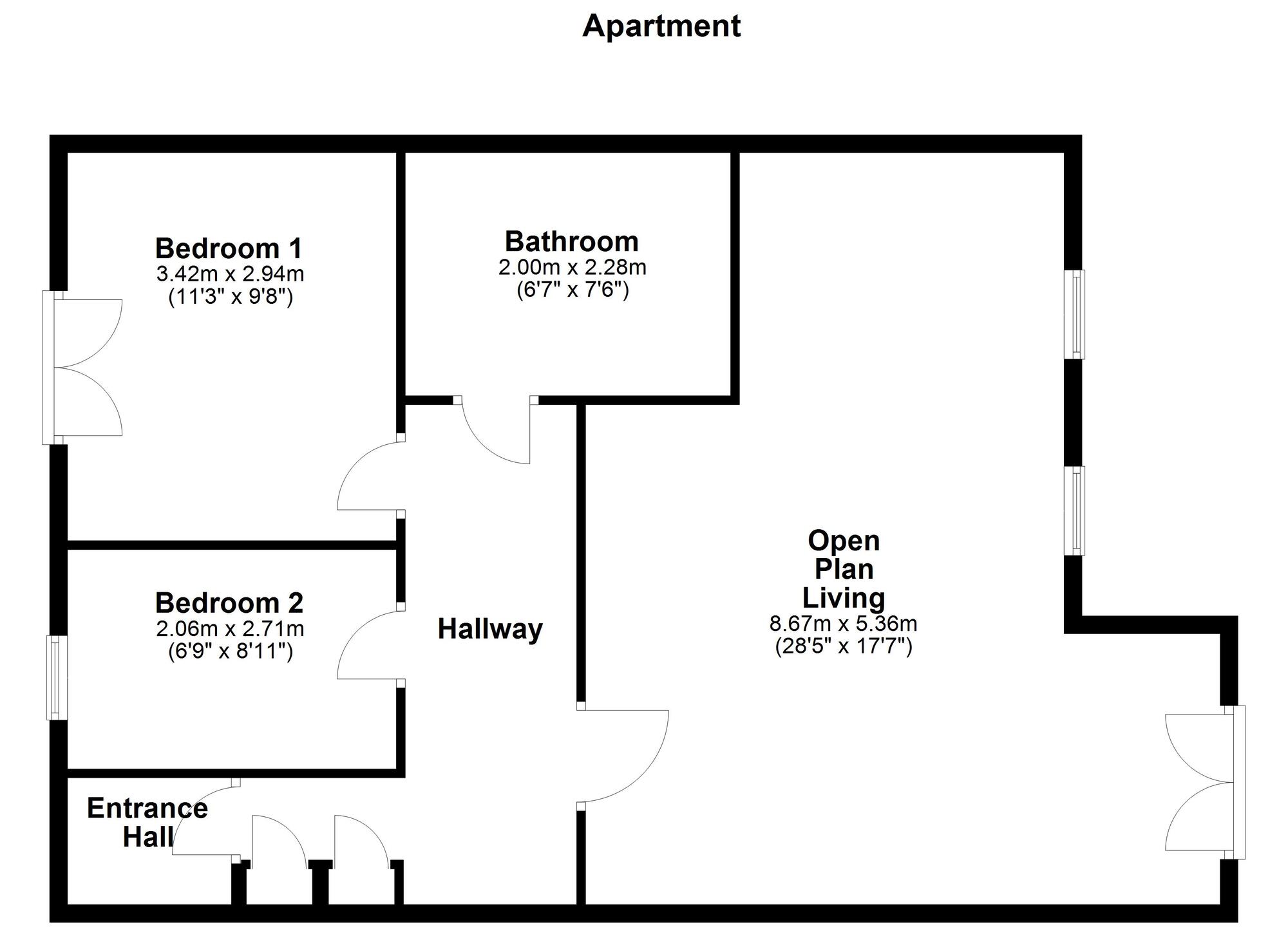 Floorplan of 2 bedroom  Flat for sale, The Grainger, North West Side, Gateshead, NE8