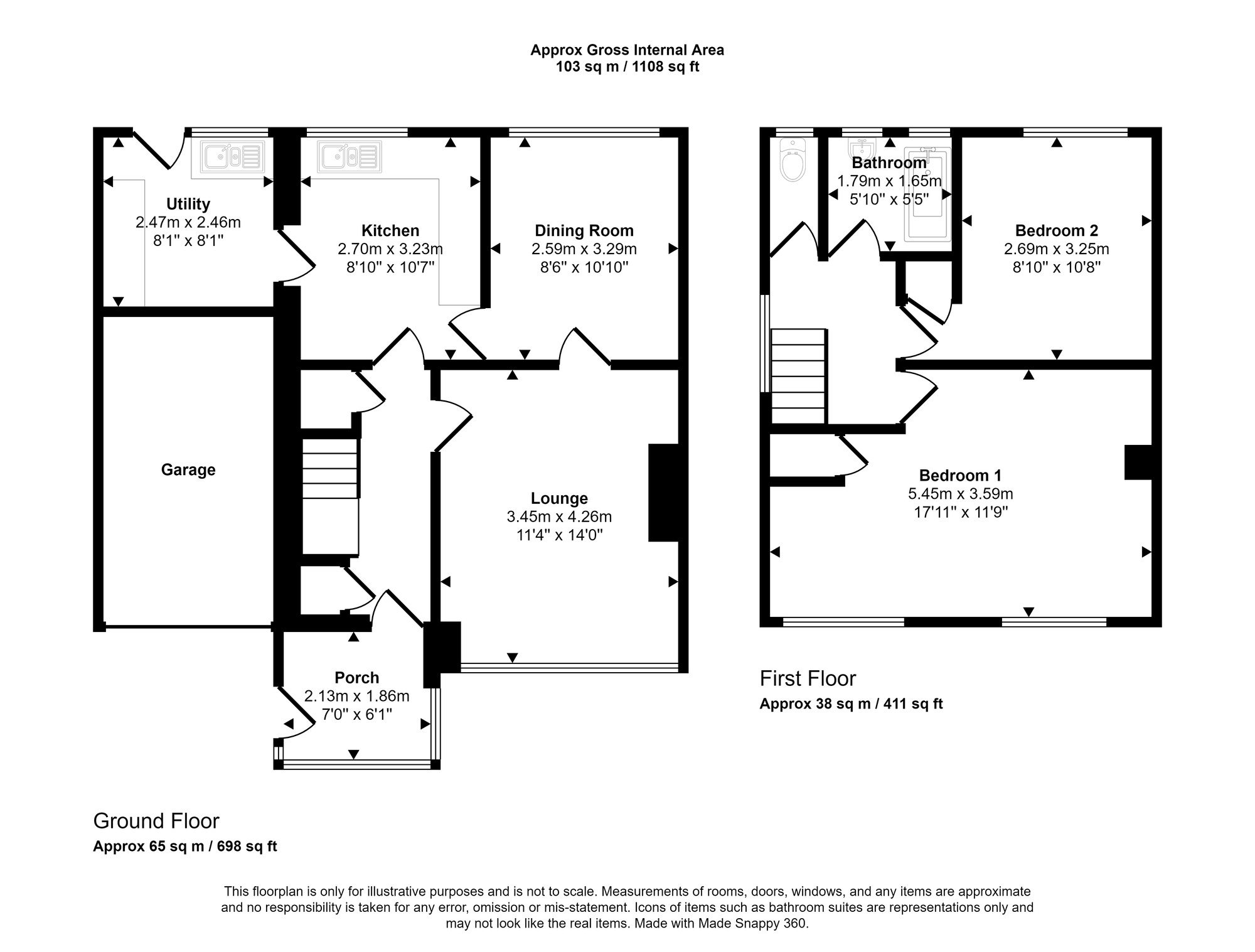 Floorplan of 2 bedroom Semi Detached House for sale, Wardley Lane, Wardley, Gateshead, NE10