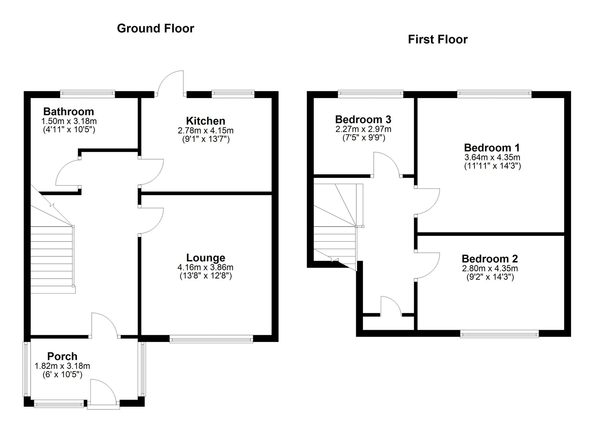 Floorplan of 3 bedroom Semi Detached House for sale, The Avenue, Sheriff Hill, Gateshead, NE9