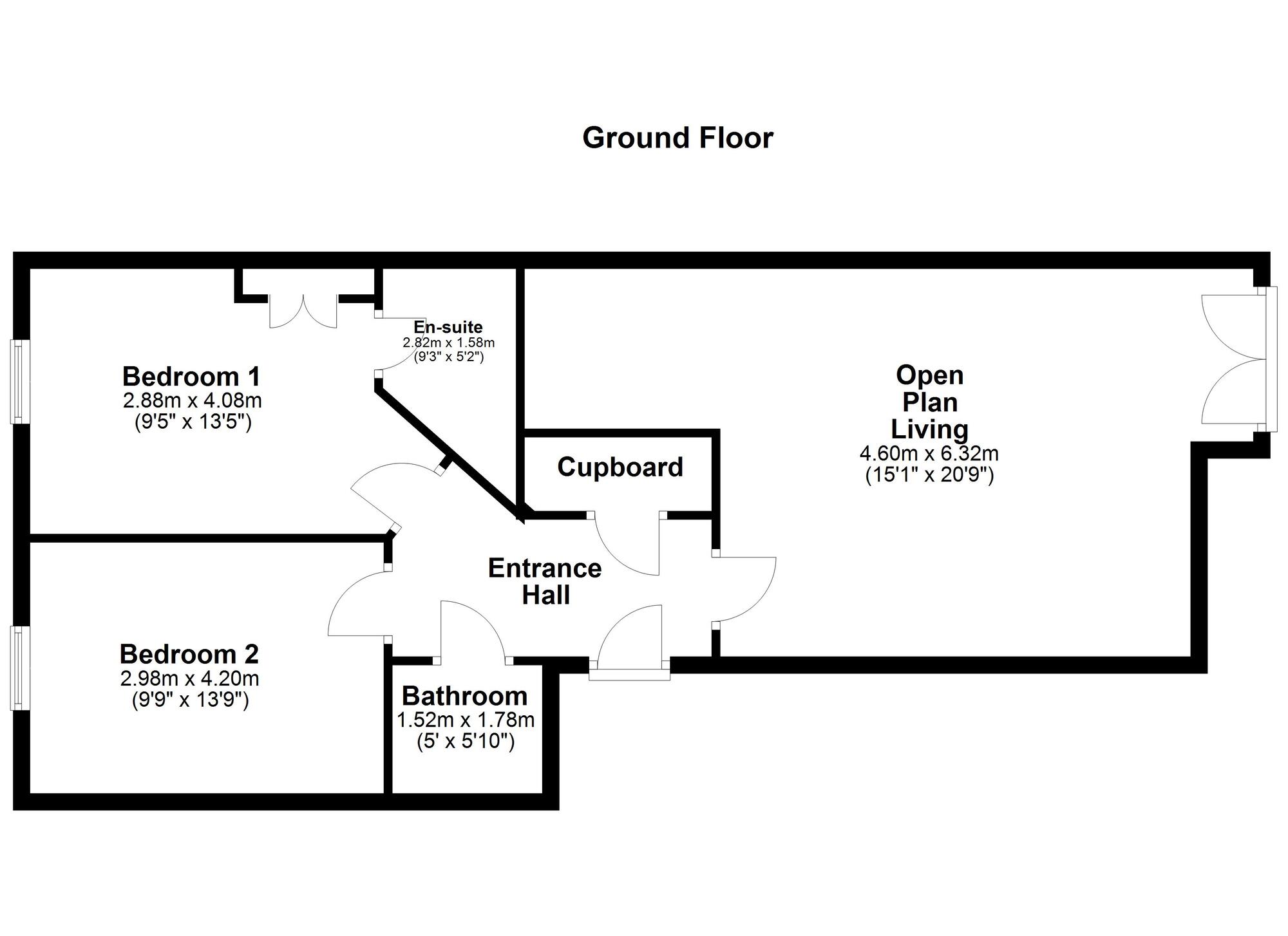 Floorplan of 2 bedroom  Flat for sale, The Willows, Gateshead, NE10