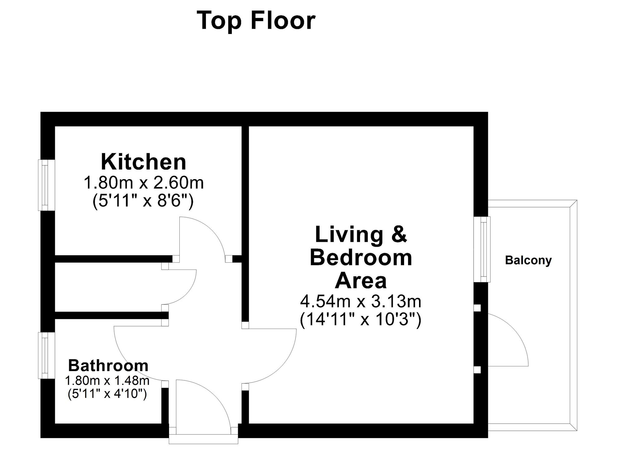 Floorplan of 1 bedroom Flat to rent, Brecken Court, Saltwell Road South, Gateshead, NE9