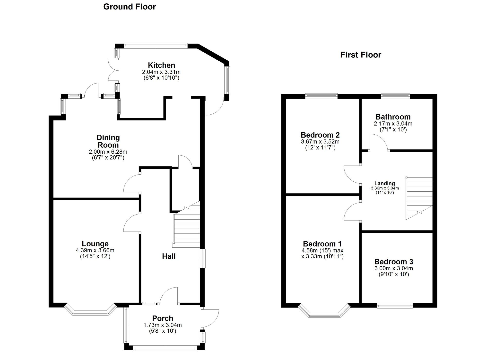 Floorplan of 3 bedroom Semi Detached House for sale, High Lanes, Heworth, Gateshead, NE10