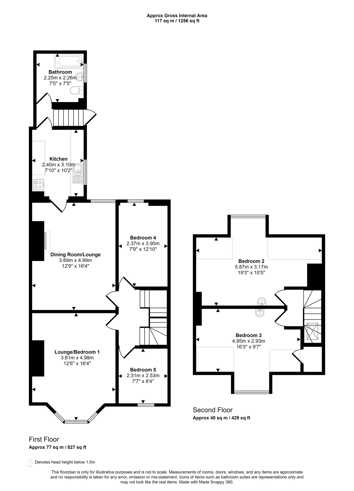 Floorplan of 4 bedroom  Flat for sale, Oban Terrace, Gateshead, NE10