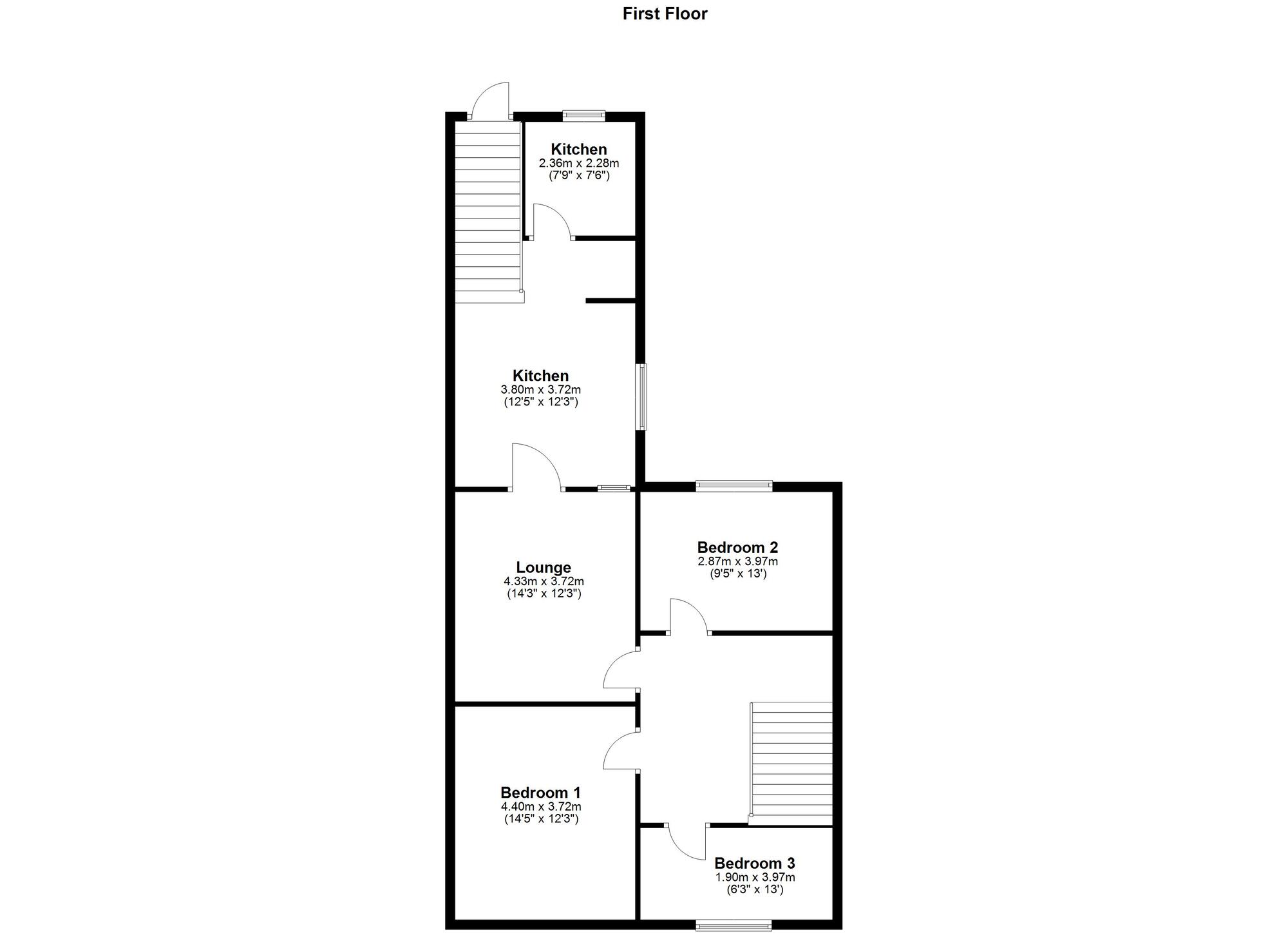 Floorplan of 3 bedroom  Flat for sale, Moore Street, Gateshead, NE8