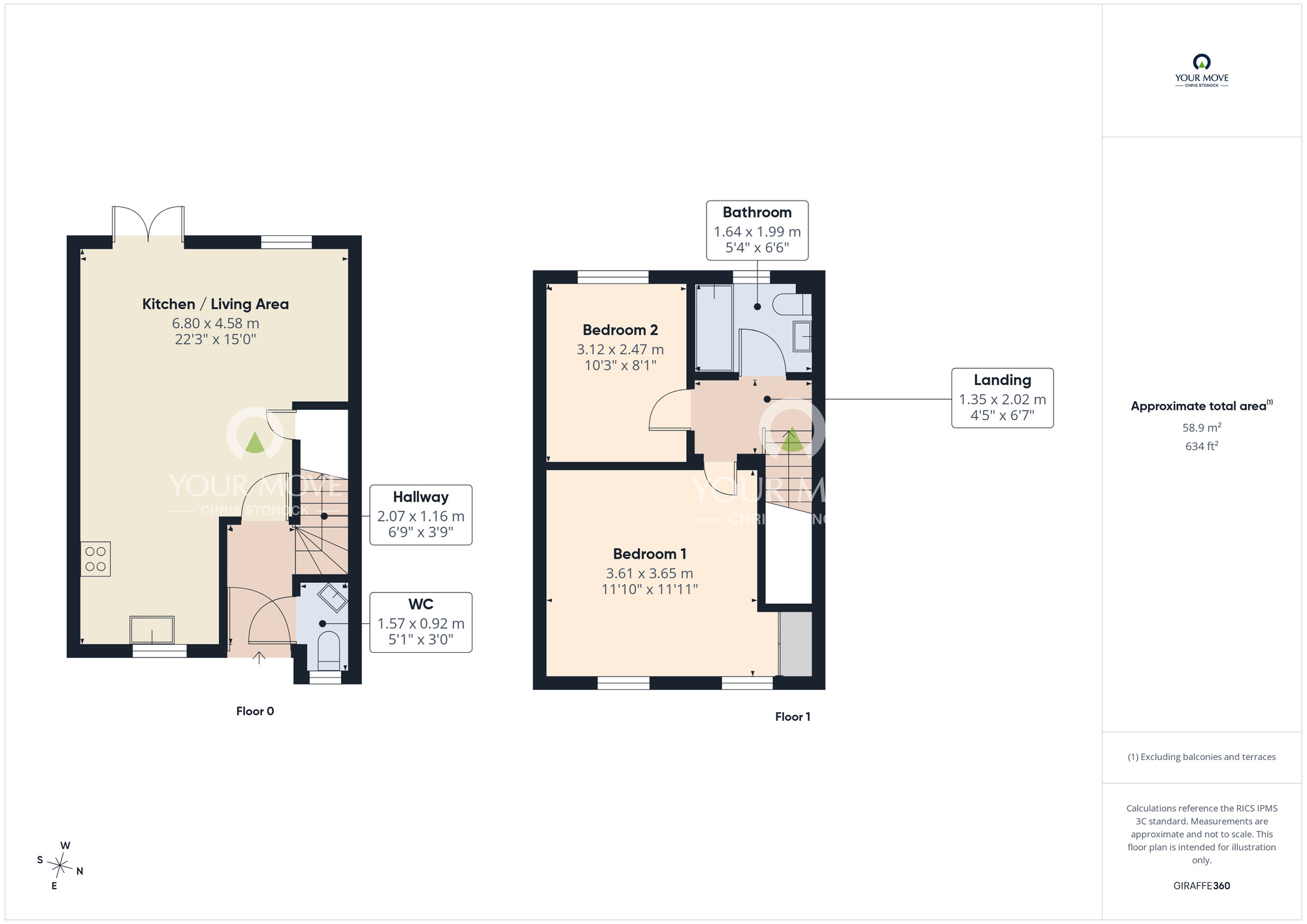 Floorplan of 2 bedroom Mid Terrace House to rent, June Courtyard, Mid Summer Way, Gateshead, NE8