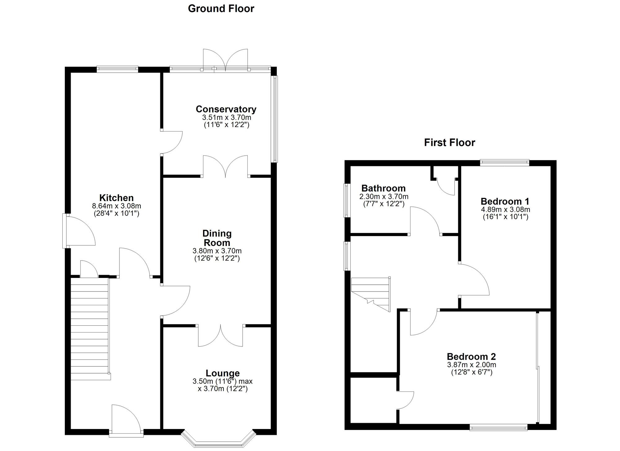 Floorplan of 2 bedroom Semi Detached House for sale, Larne Crescent, Low Fell, Gateshead, NE9