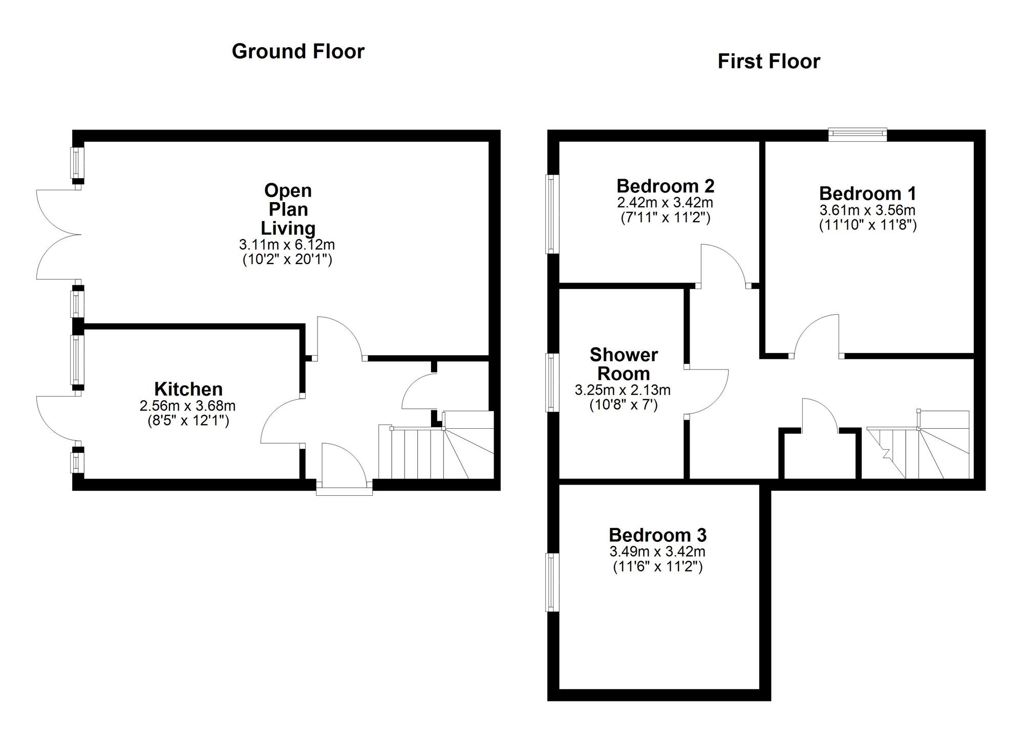 Floorplan of 3 bedroom Semi Detached House for sale, Heatherlaw, Beacon Lough Estate, Gateshead, NE9