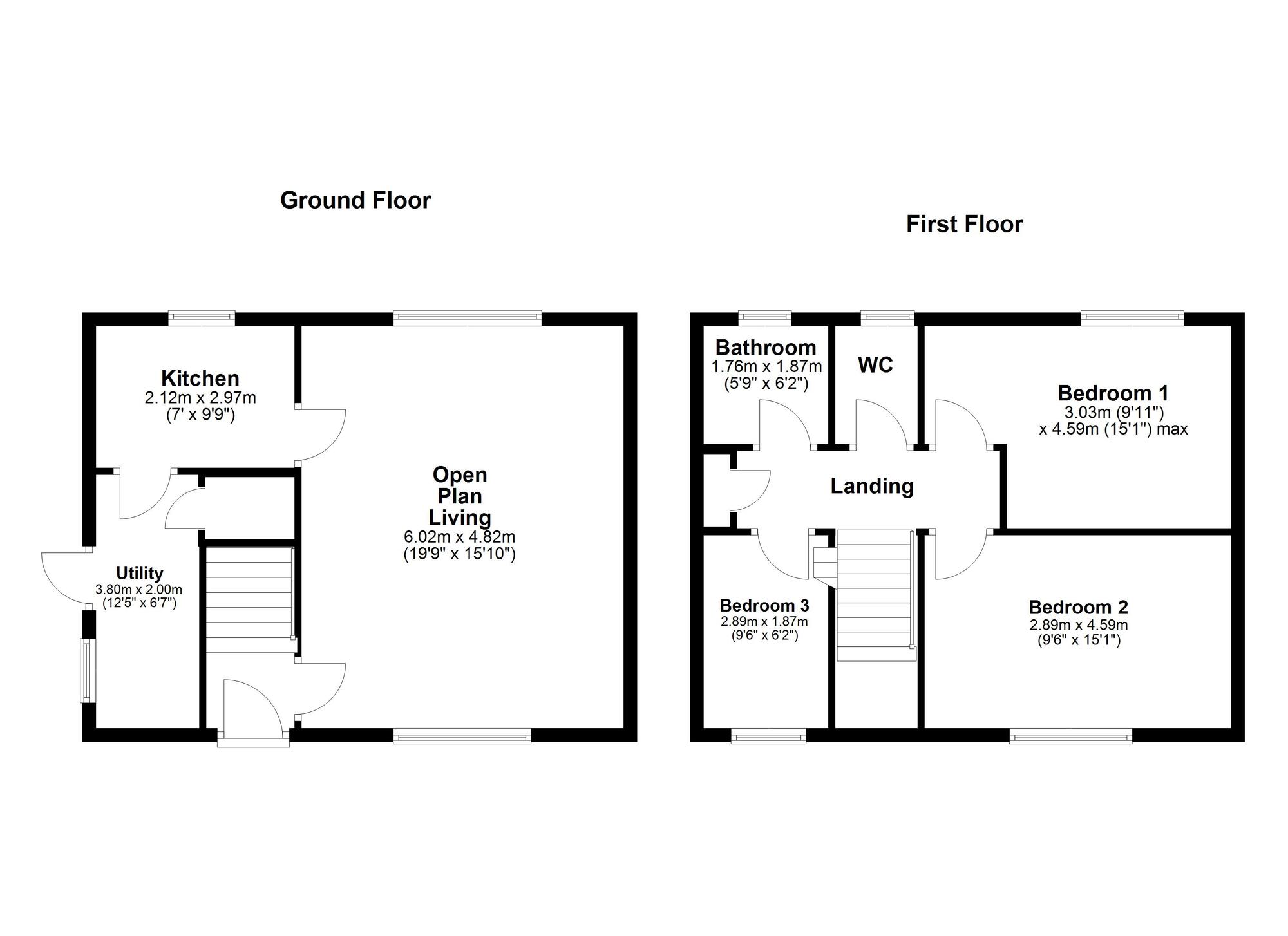 Floorplan of 3 bedroom Semi Detached House for sale, Ridgeway, Leam Lane, Gateshead, NE10