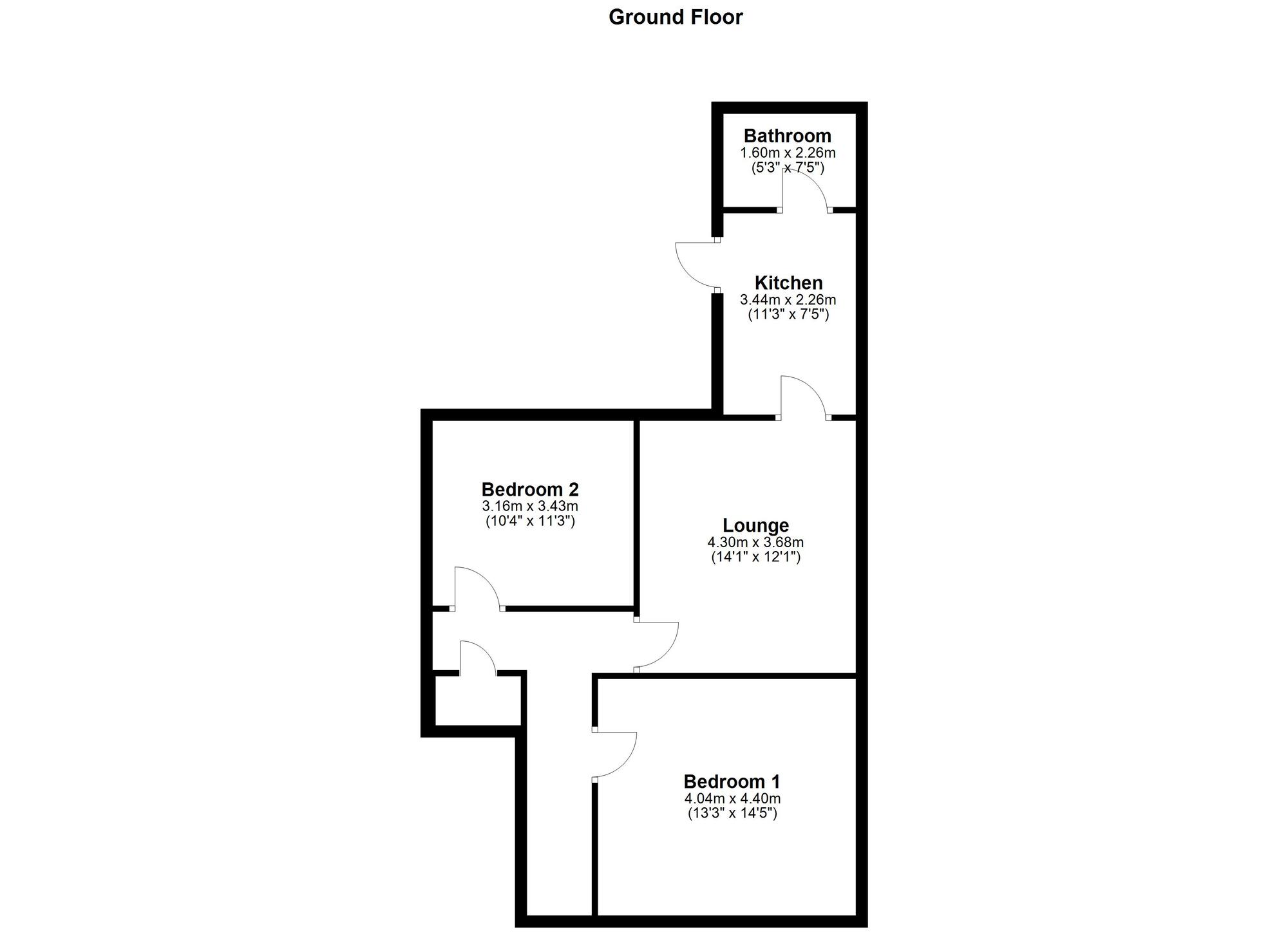 Floorplan of 2 bedroom  Flat for sale, Northbourne Street, Gateshead, Tyne and Wear, NE8