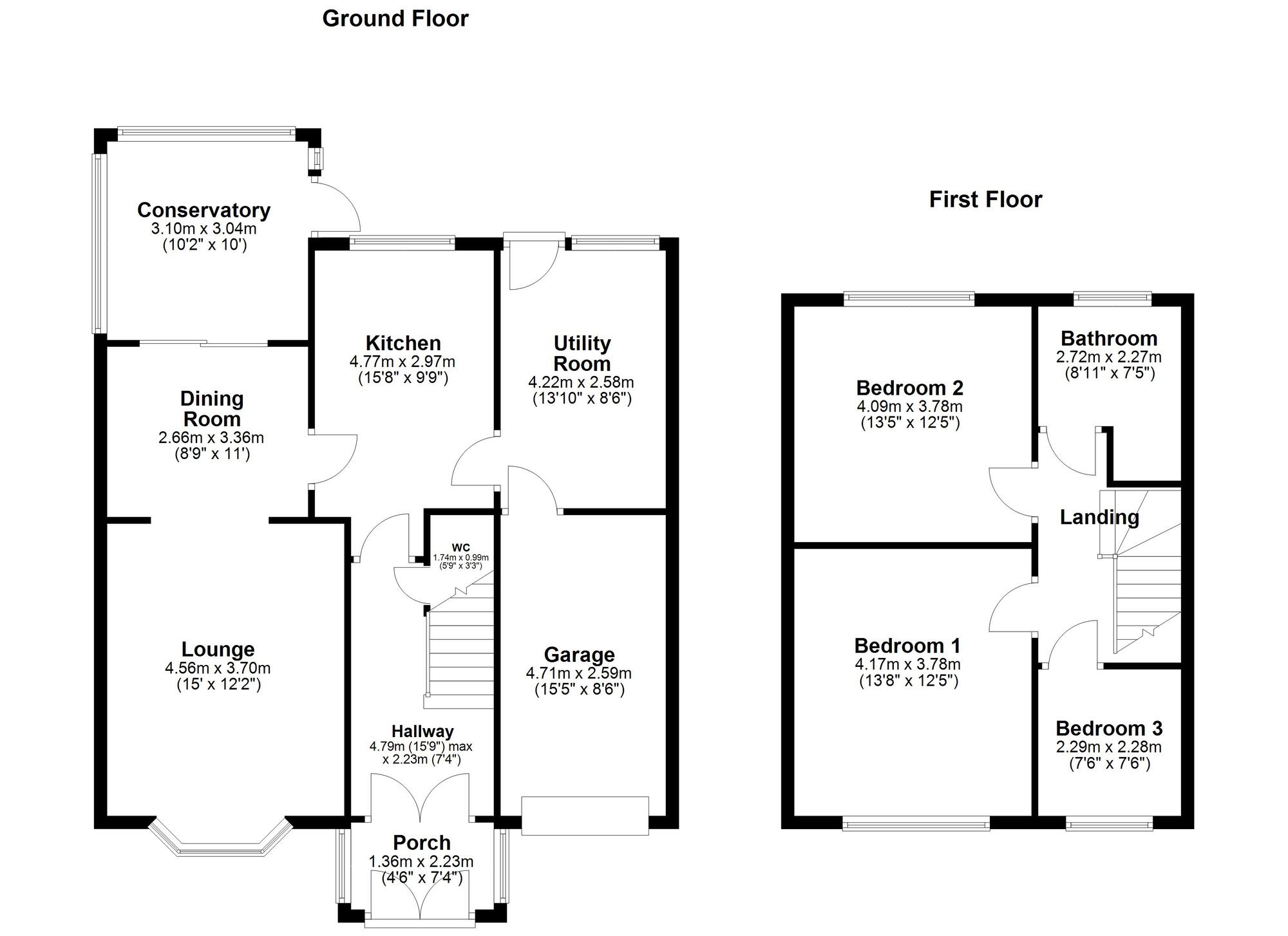 Floorplan of 3 bedroom Detached House for sale, Valley Drive, Low Fell, Gateshead, NE9