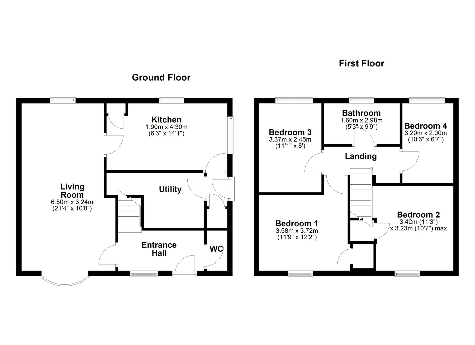 Floorplan of 4 bedroom Semi Detached House for sale, Waldridge Gardens, Springwell, Gateshead, NE9