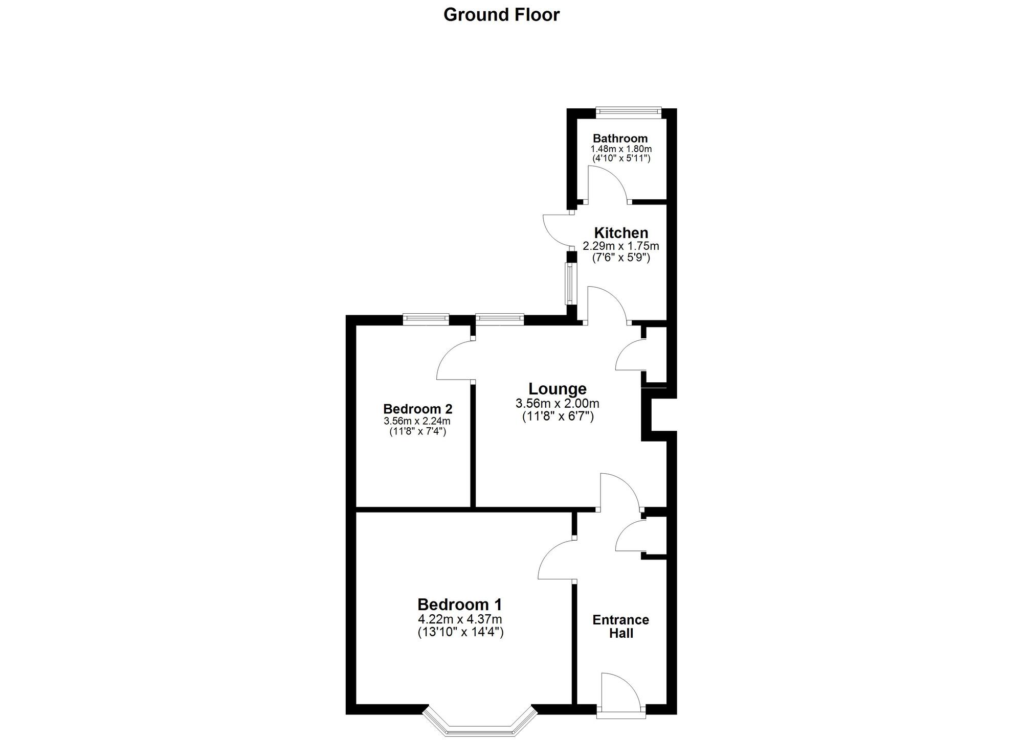 Floorplan of 2 bedroom  Flat for sale, Watt Street, Gateshead, NE8