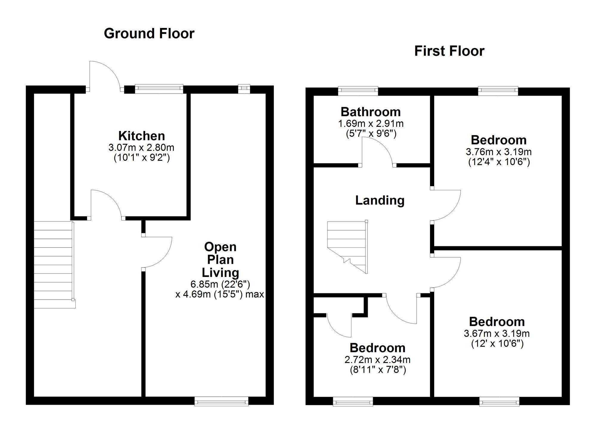 Floorplan of 3 bedroom Semi Detached House for sale, Greystoke Gardens, Low Fell, Gateshead, NE9