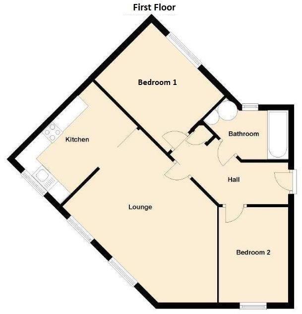 Floorplan of 2 bedroom  Flat for sale, Foster Drive, St. James Village, Gateshead, NE8