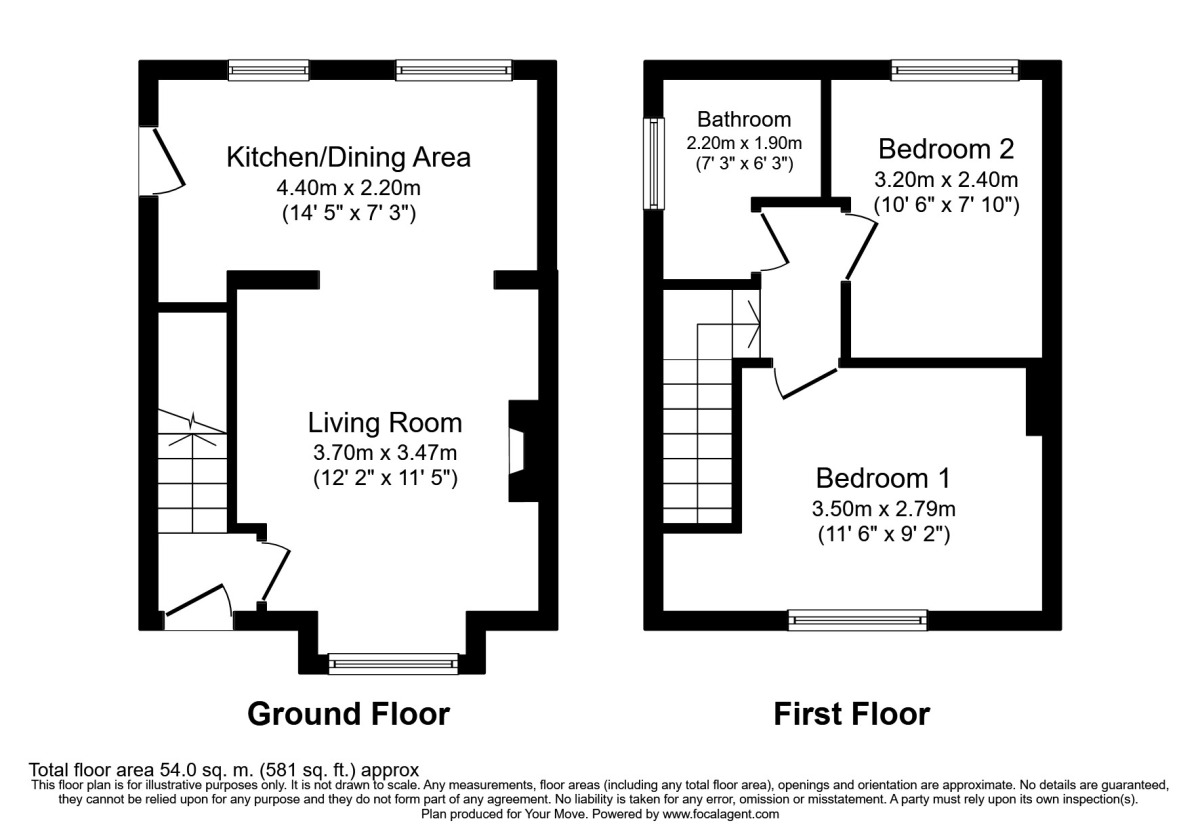 Floorplan of 2 bedroom Semi Detached House to rent, Woodside Gardens, Lobley Hill, Gateshead, NE11