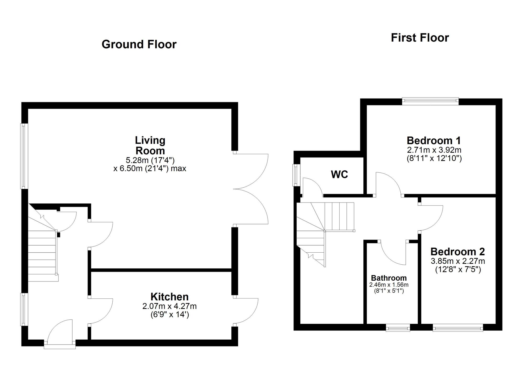 Floorplan of 2 bedroom End Terrace House for sale, Kendal Crescent, Beacon Lough, Gateshead, NE9