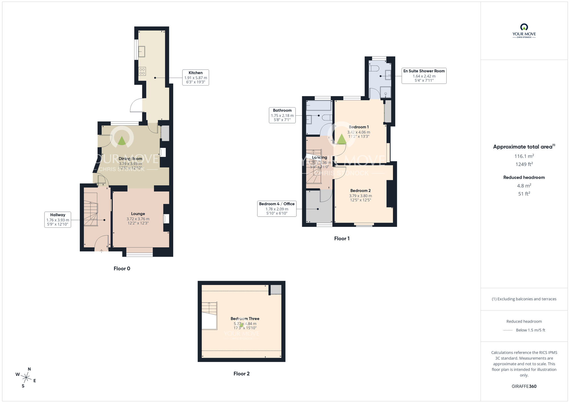 Floorplan of 4 bedroom Mid Terrace House for sale, Claremont North Avenue, Gateshead, NE8