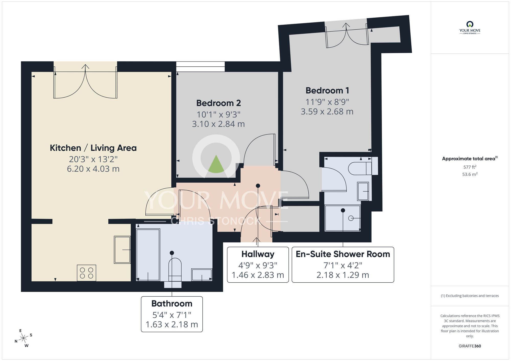 Floorplan of 2 bedroom Flat for sale, Colombo Square, Worsdell Drive, Gateshead, NE8