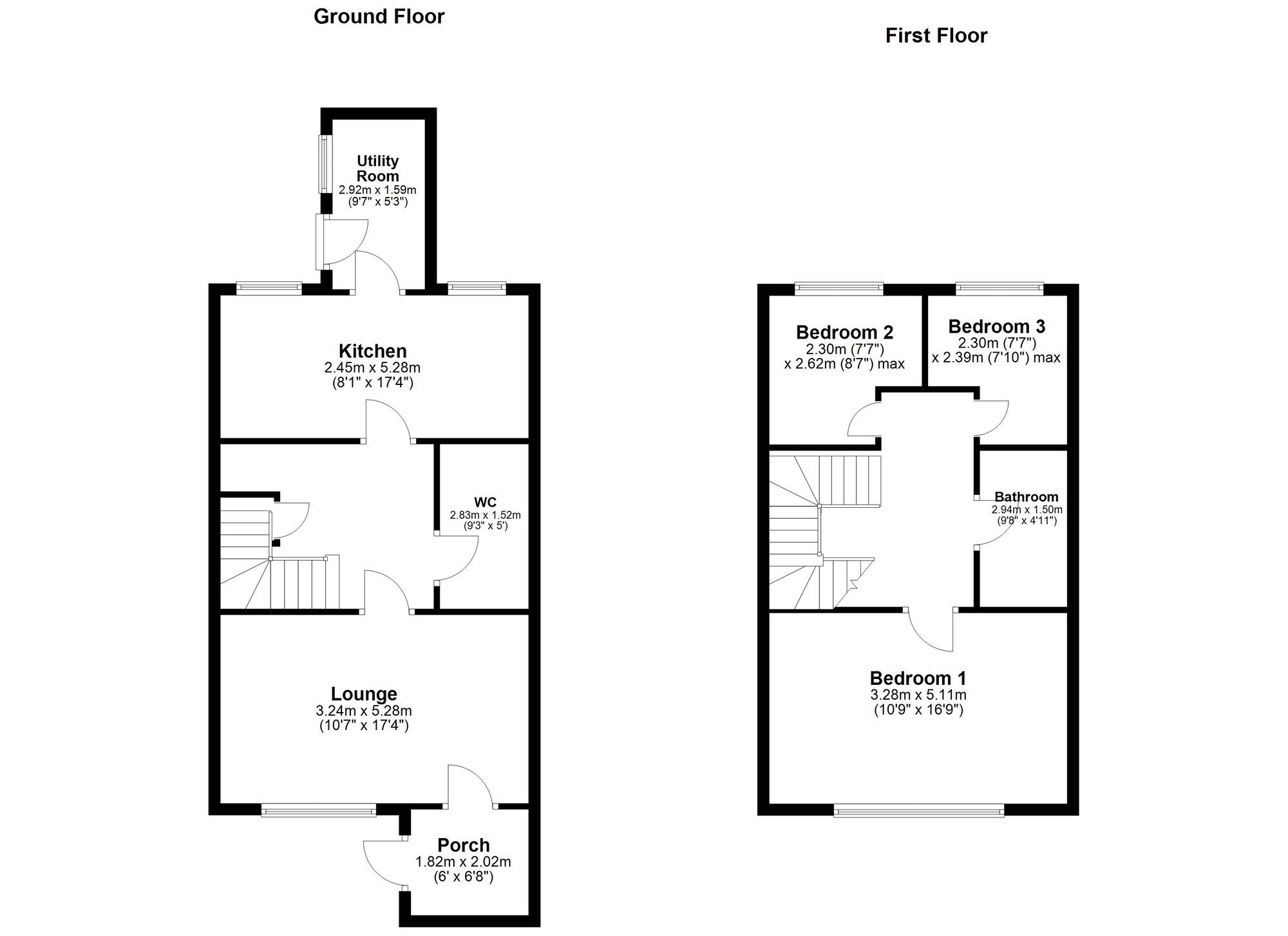 Floorplan of 3 bedroom Mid Terrace House for sale, Woodford, Allerdene, Gateshead, NE9