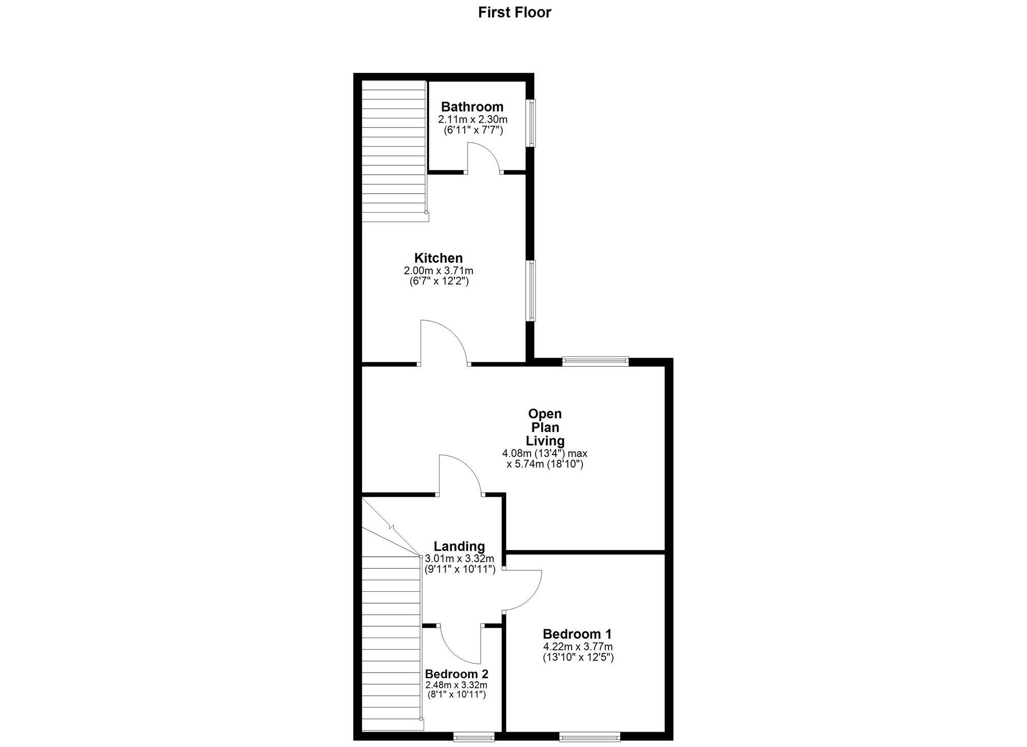 Floorplan of 2 bedroom  Flat for sale, Westbourne Avenue, Saltwell, Gateshead, NE8
