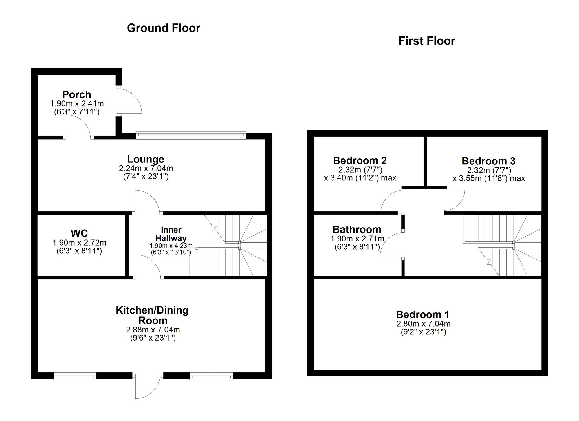 Floorplan of 3 bedroom Mid Terrace House for sale, Milling Court, Gateshead, NE8