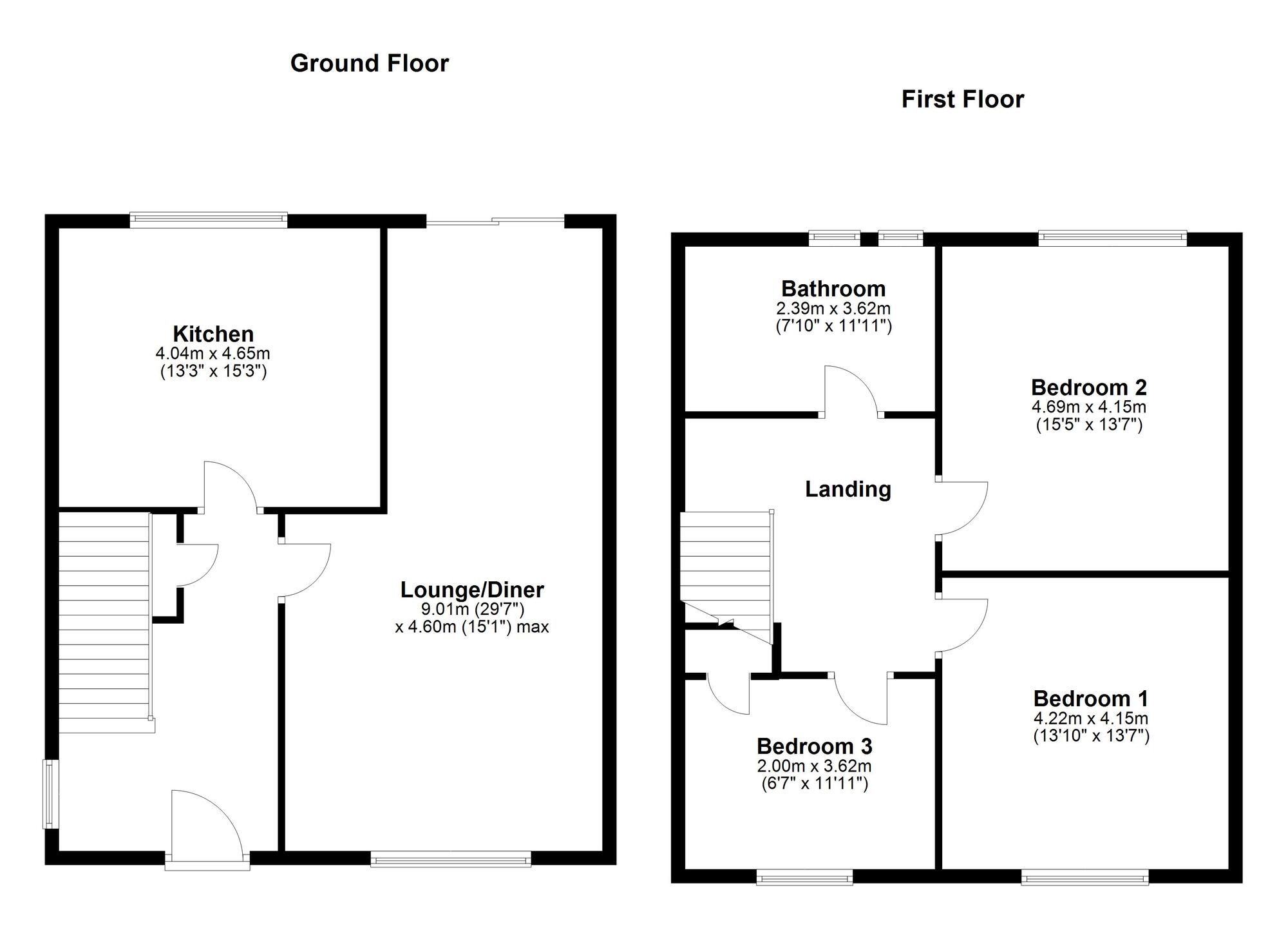 Floorplan of 3 bedroom Semi Detached House for sale, Ellison Villas, Gateshead, NE8