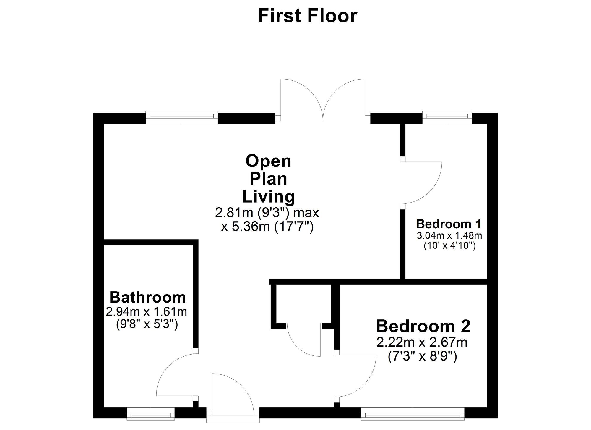 Floorplan of 2 bedroom  Flat for sale, Marigold Avenue, Gateshead, NE10