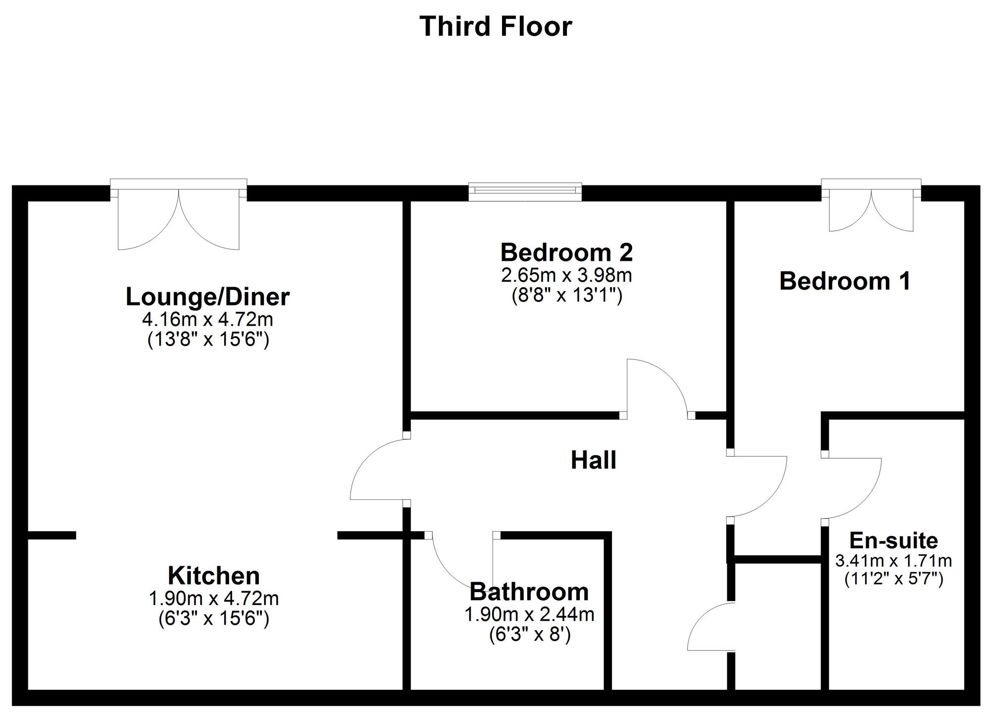 Floorplan of 2 bedroom  Flat for sale, Marmion Court, Worsdell Drive, Gateshead, NE8