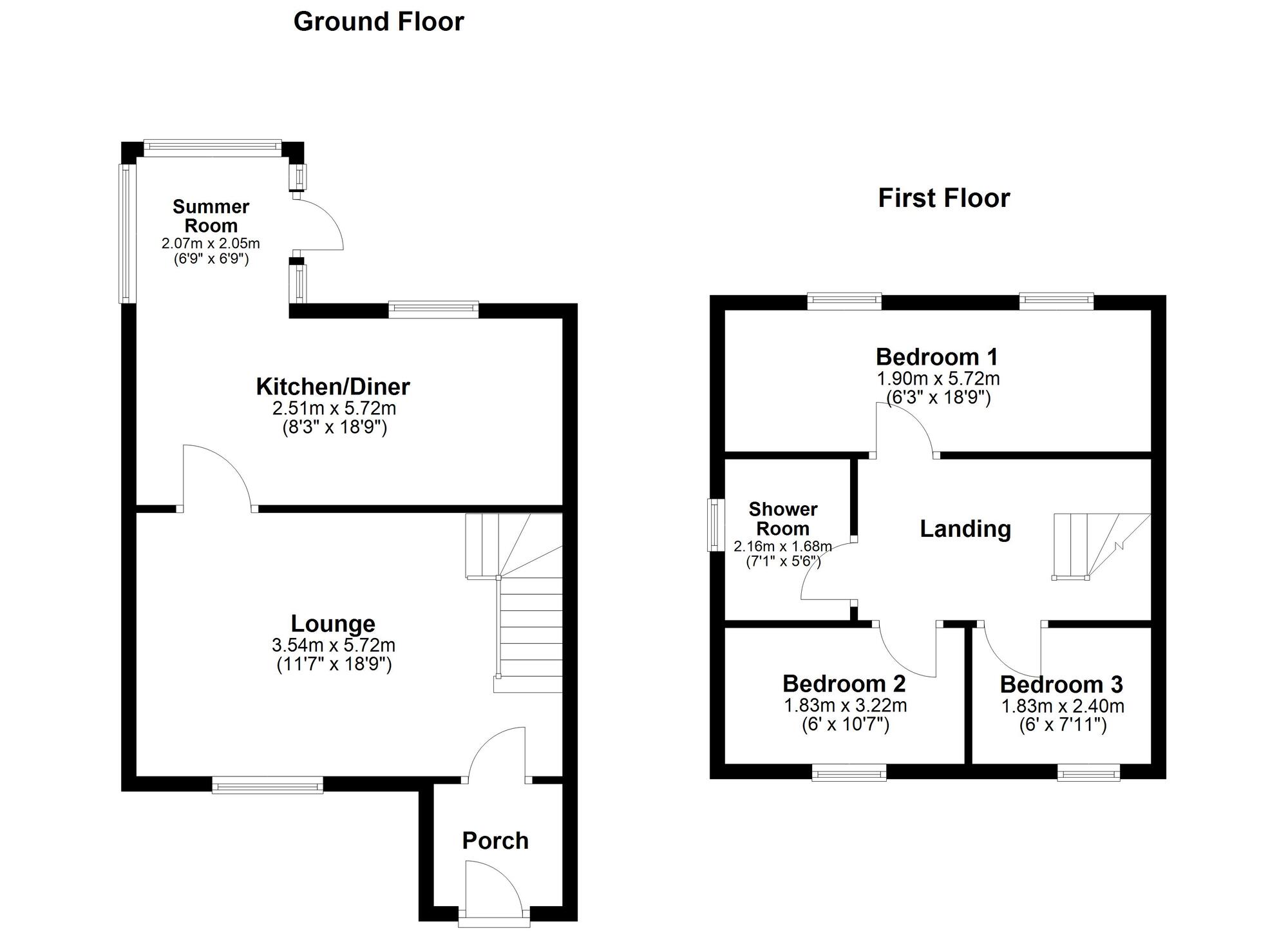 Floorplan of 3 bedroom End Terrace House for sale, Mount Lonnen, Eighton Banks, Gateshead, NE9