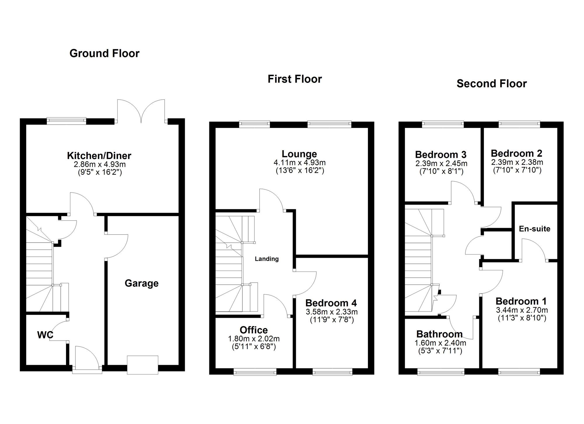 Floorplan of 4 bedroom Mid Terrace House for sale, Redgrave Close, St. James Village, Gateshead, NE8
