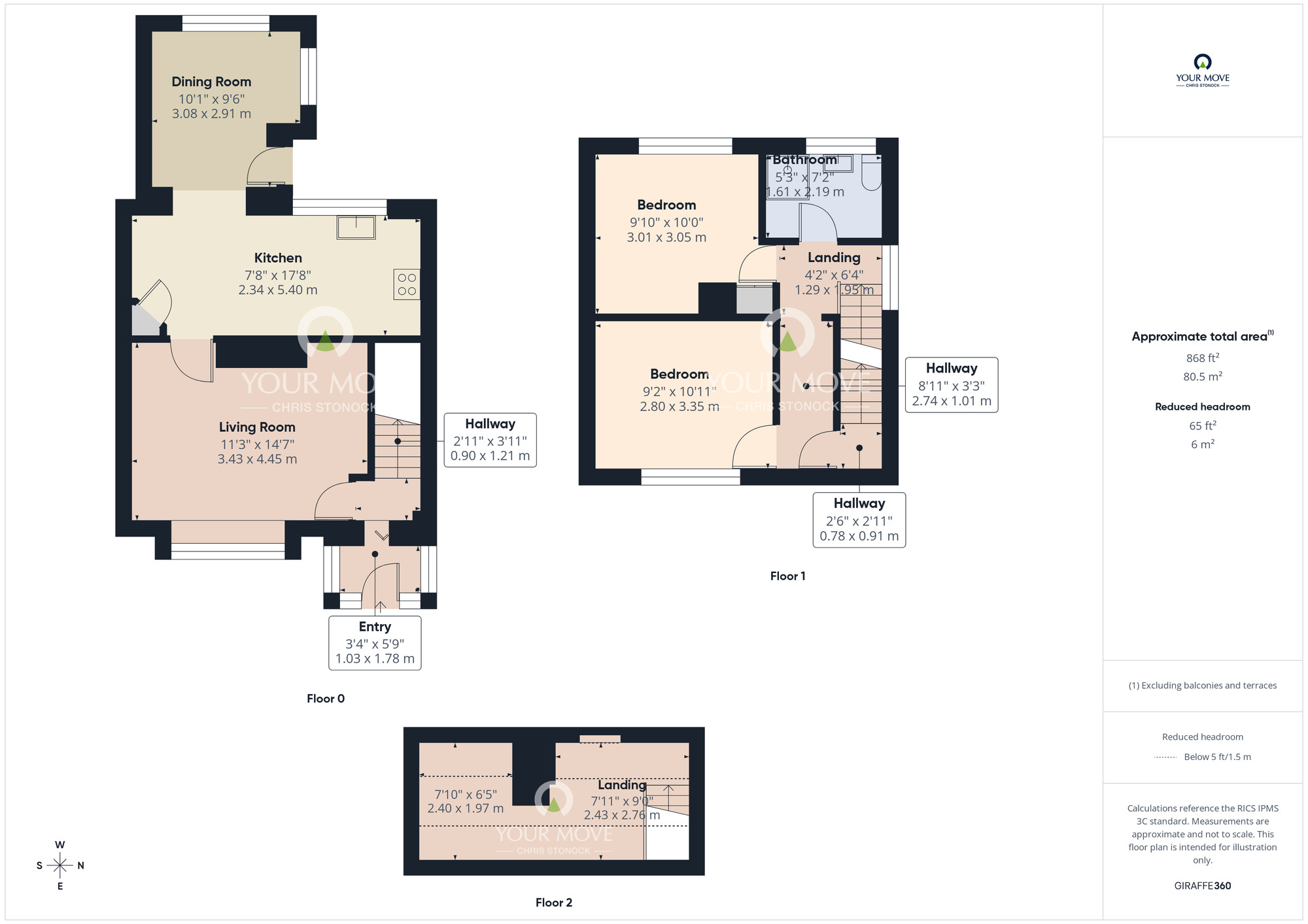 Floorplan of 3 bedroom Semi Detached House for sale, Meresyde, Leam Lane, Gateshead, NE10