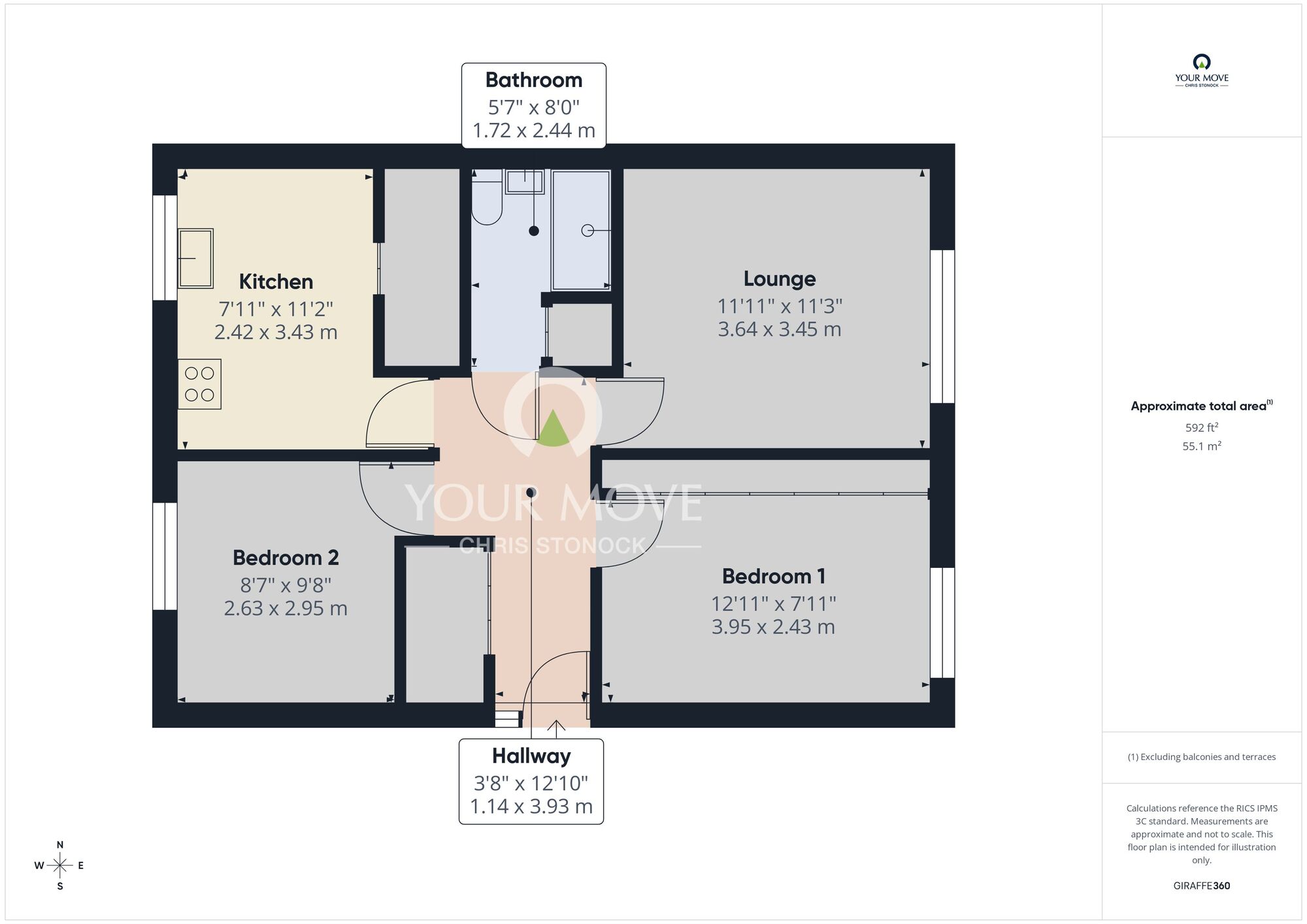 Floorplan of 2 bedroom Flat for sale, Coltsfoot Gardens, Windy Nook, Gateshead, NE10