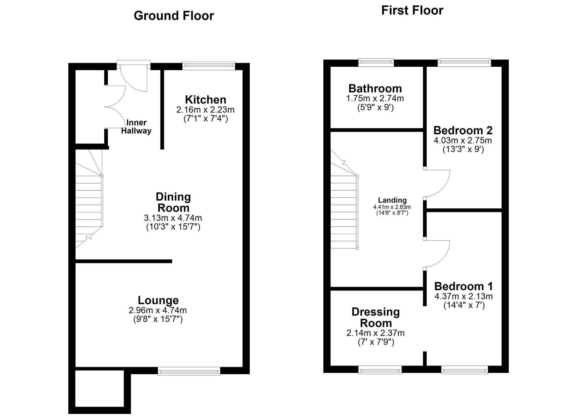 Floorplan of 2 bedroom End Terrace House for sale, Malton Green, Low Fell, Gateshead, NE9