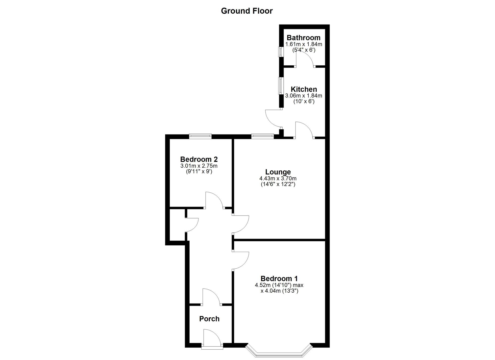 Floorplan of 2 bedroom  Flat to rent, Fern Dene Road, Saltwell, Gateshead, NE8