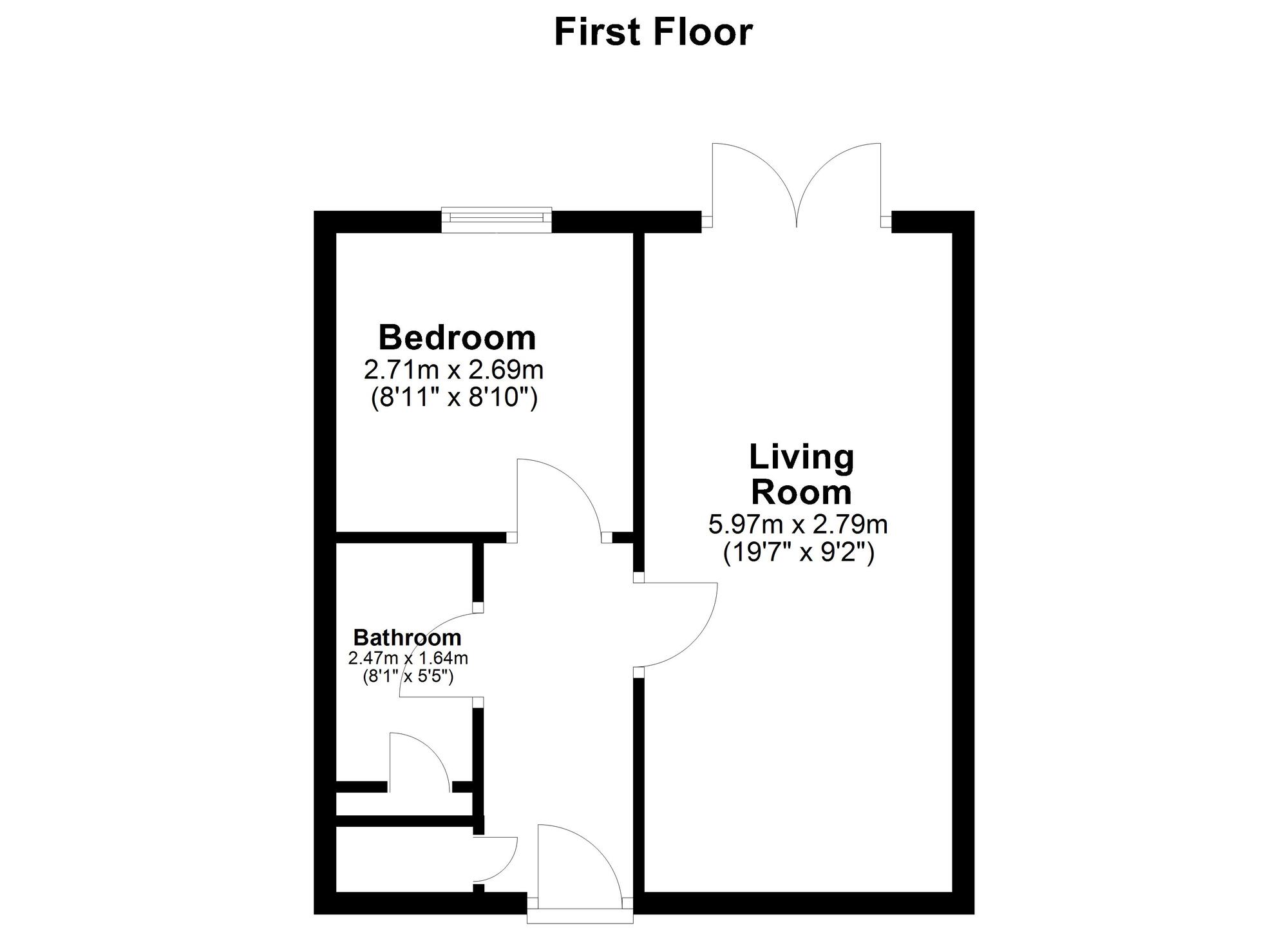Floorplan of 1 bedroom  Flat for sale, Moss Side, Wrekenton, Gateshead, NE9